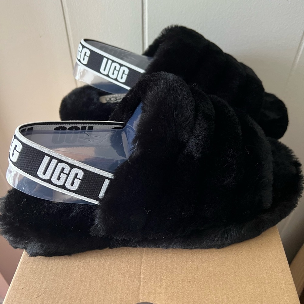 Kids Ugg K Fluff Yeah Slide black